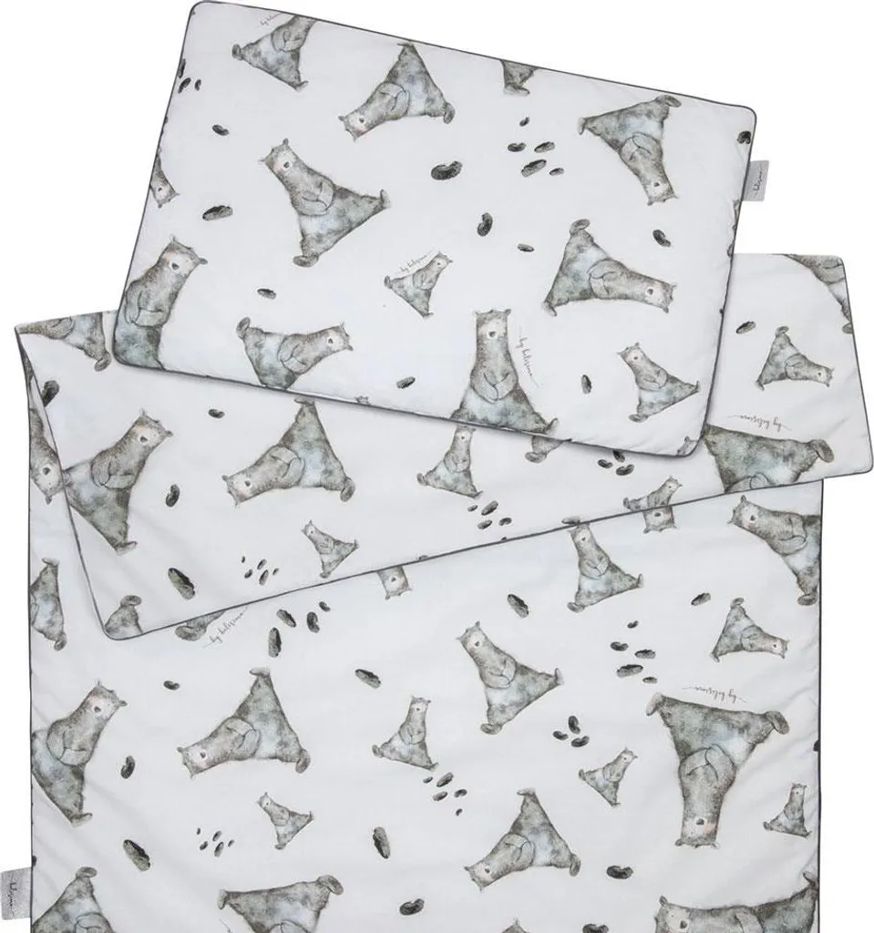 Parure de lit bébé Belisima Mr.Grey 100x135 cm - Ensemble de 2 pièces