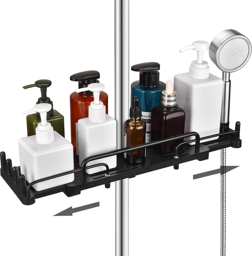 Tablette de douche sans percer - Solution gain de place extensible en ABS