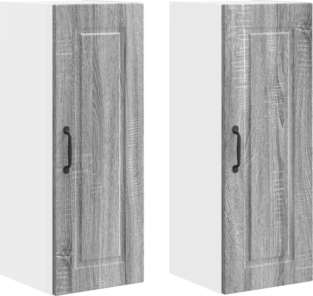 vidaXL Küchenschrank 2 pcs Graues Sonoma 30 x 31 x 80 cm Holzwerkstoff