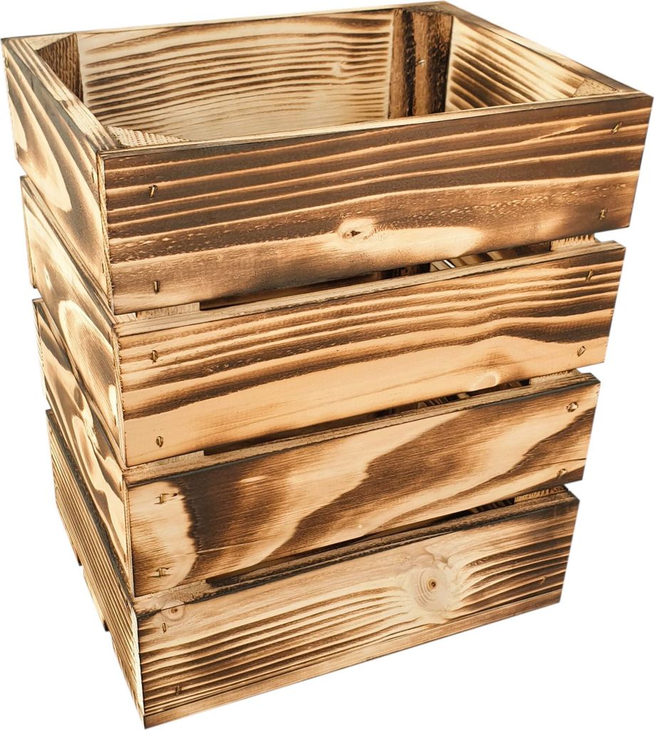 Lermowood Holzkisten 25 x 20 x 30cm Geflammte Dekokisten Produktbild 