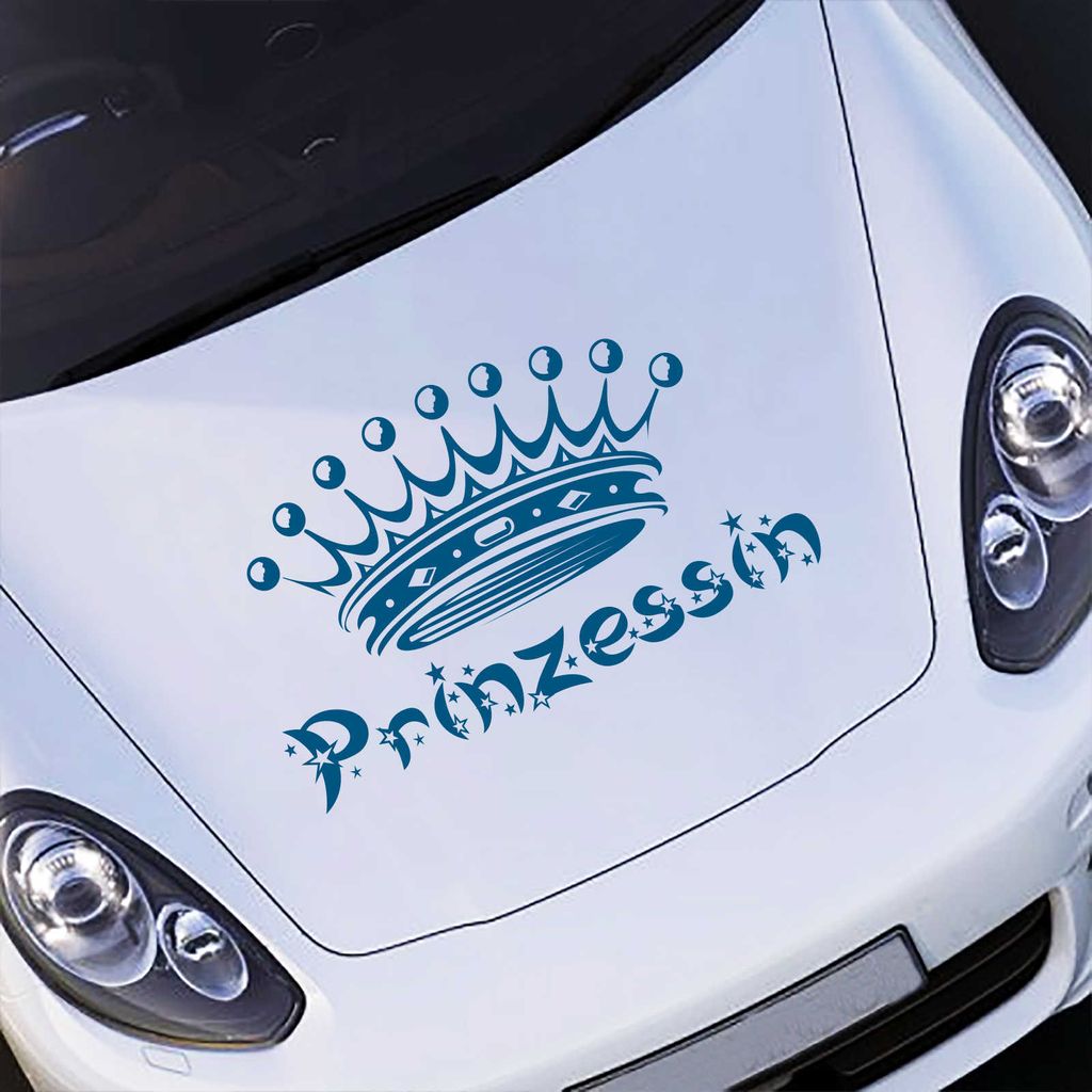 Aufkleber - Autoaufkleber "Prinzessin" 90cm x 54cm Signalblau - Tuning Carystyling Heckscheibe Auto