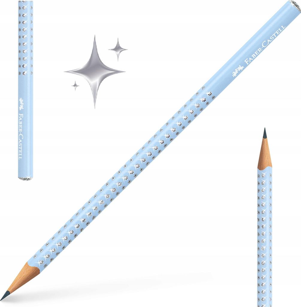 FABER-CASTELL Glitzerstift mit Kristallen, dreieckig, HIMMELBLAU