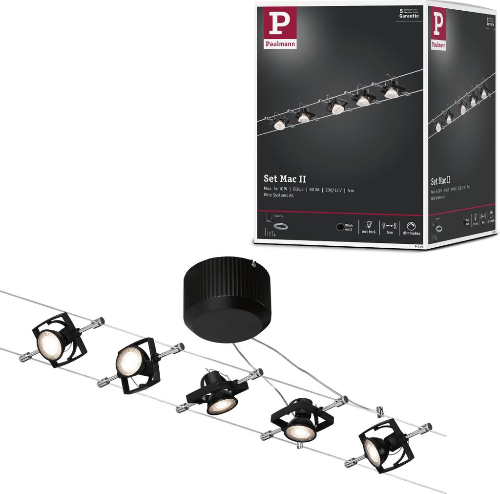 Paulmann Seilsystem Mac II Basisset Productafbeelding 