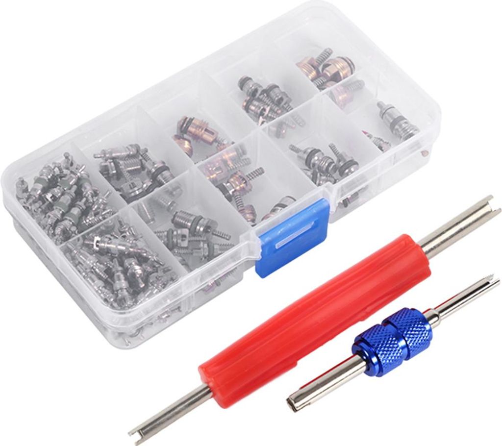 Reifenventilreparaturwerkzeug, Core Tool Set Stabile Leistung praktische 102 PCs für 134A / R12 Ersatz Nissan