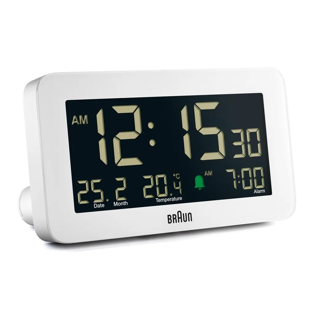 Réveil de voyage Braun BC10W compact et silencieux pour chambre d'hôtel