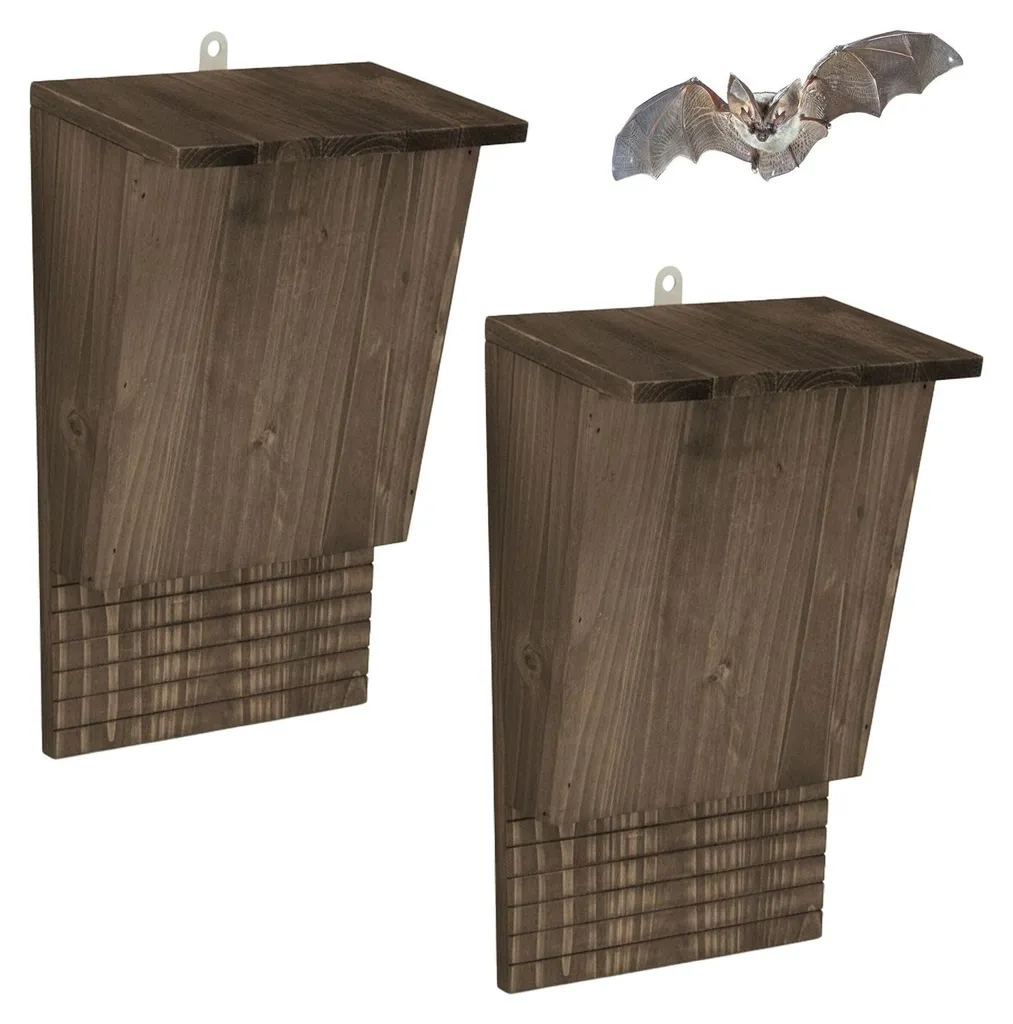 Abri pour chauves-souris extérieur : lot de 2 nichoirs anti-insectes