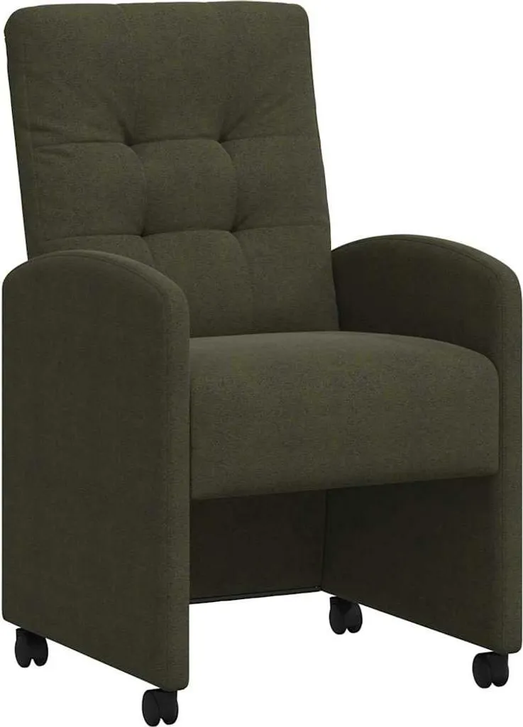 Chaise de salle à manger à roulettes lot de 2 fauteuils de table vert armée