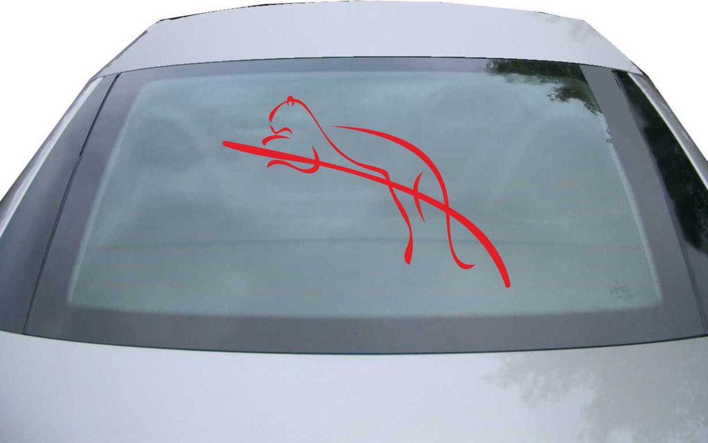 Indigos UG - Aufkleber Heckscheibe & Motorklappe DE2128 - rot - 600x400 mm - Pandabär - Auto Scheiben Fenster Heckklappe Tuning Racing JDM - Die cut