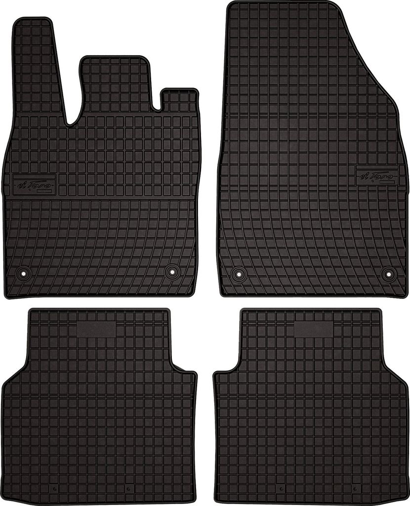 Gummifußmatten passend für Volkswagen ID.4 (Crossover, Bj. 2020-) – schwarz, passgenau, mit Befestigungen set 4 Stk. - Gummi-Automatten