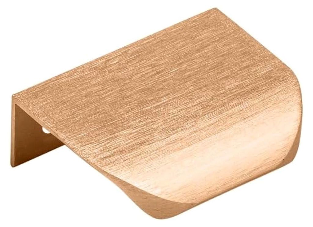 Möbelgriff Kante HEXA, Griffleiste aus Aluminium, Abgerundete Kanten, Bohrabstand 32 mm, Länge 50 mm, Inklusive Montageschrauben, Modernes Design...
