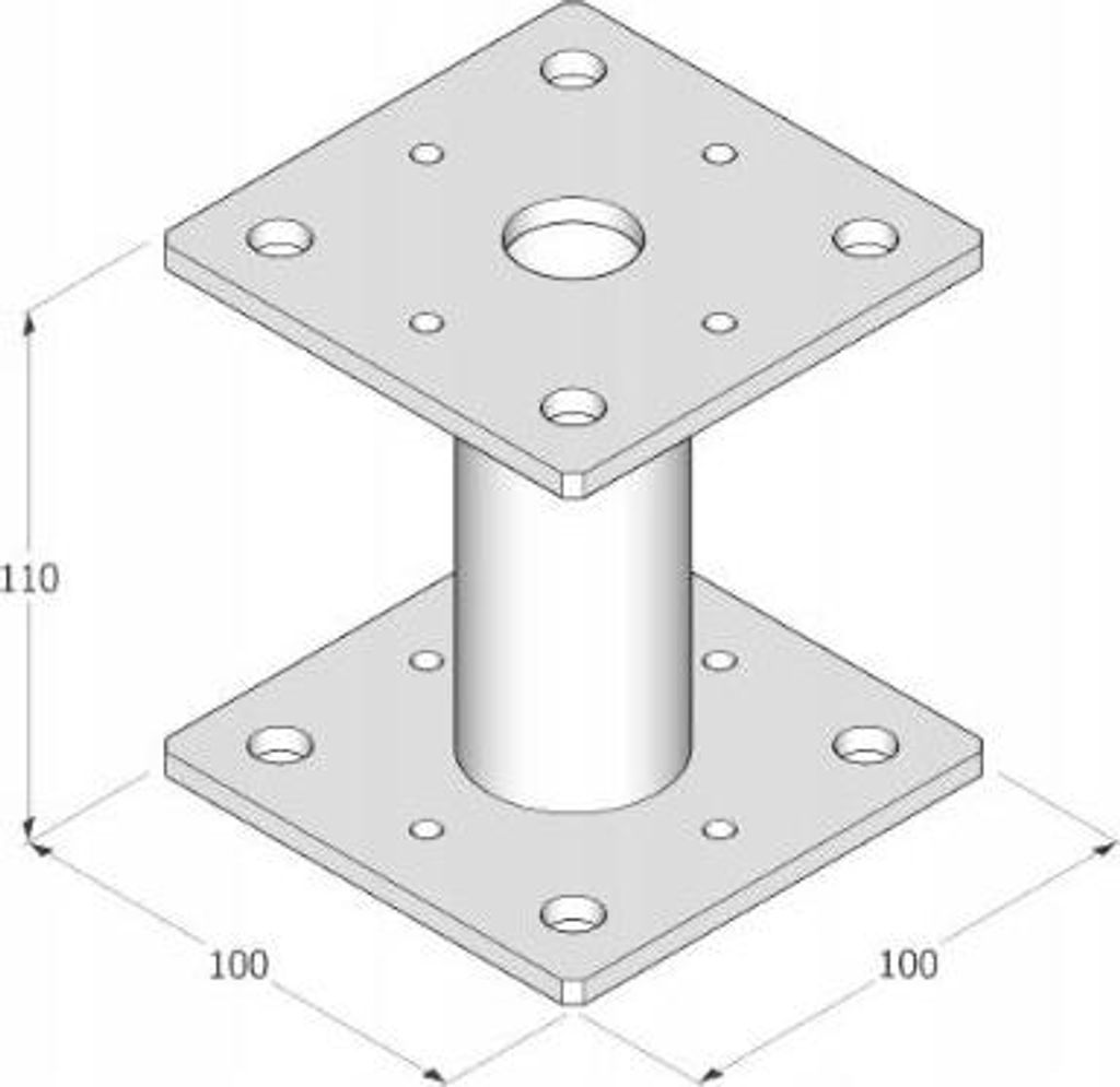 Domax PMF 100/100 Supporto per pali in cemento zincato Immagine del prodotto 