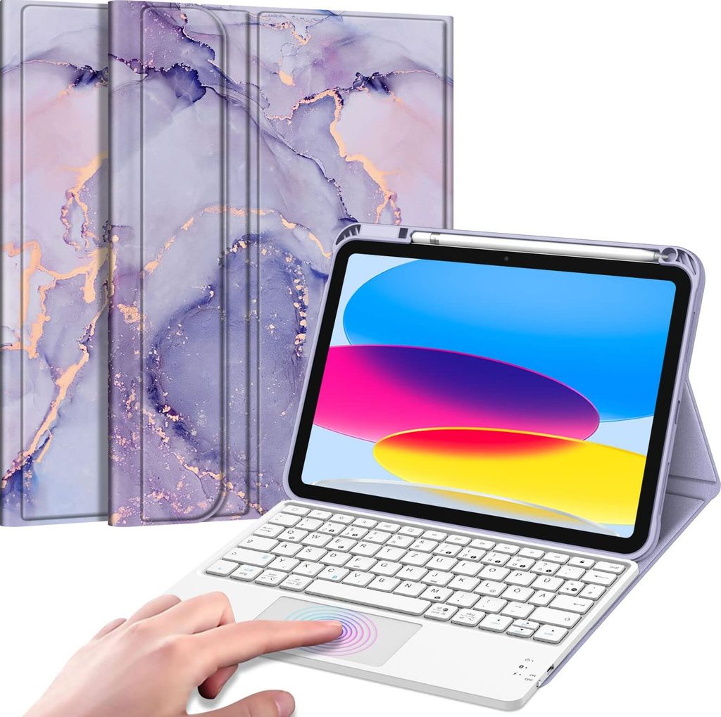 Fintie Tastatur Hülle für iPad 11. Generation 2025 11", iPad 10. Generation 2022 10.9" Schutzhülle mit magnetisch Abnehmbarer Deutscher Tastatur...