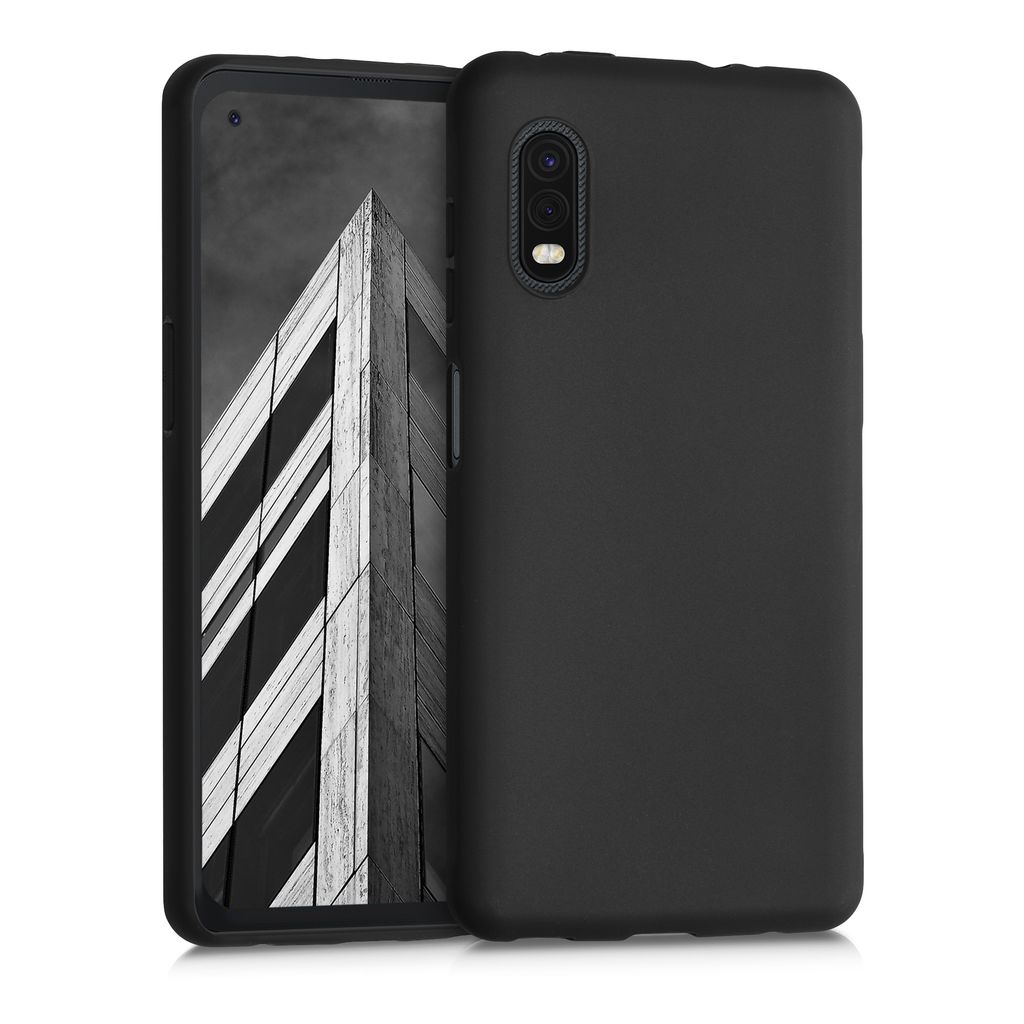 kwmobile Hülle kompatibel mit Samsung Galaxy Xcover Pro Hülle - weiches TPU Silikon Case - Cover geeignet für kabelloses Laden - Schwarz matt