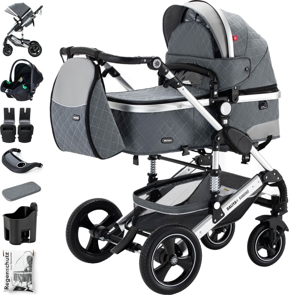 Daliya® BAMBIMO 3in1 Kinderwagen mit i-Size Babyschale, Produktbild 