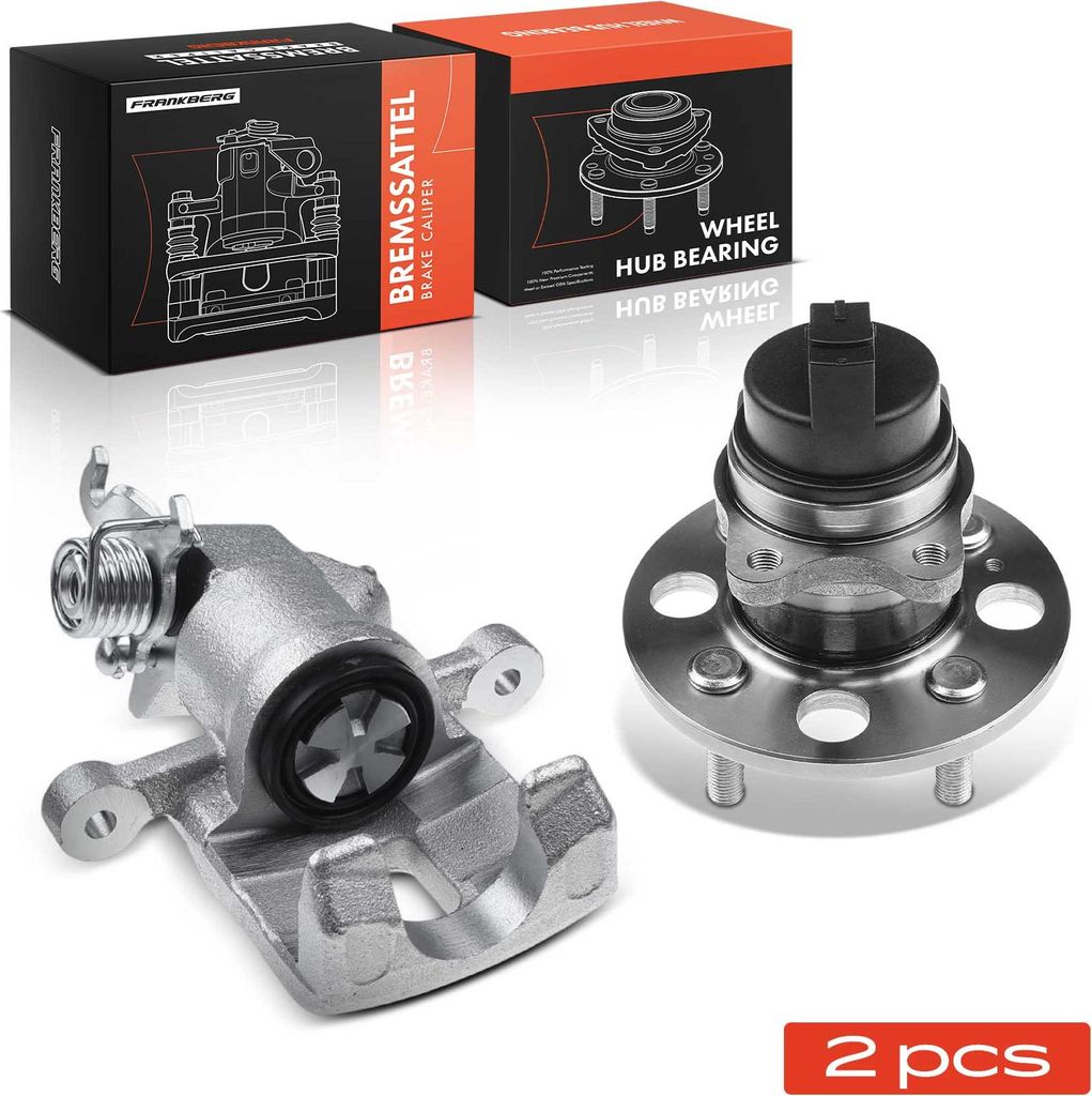 Frankberg 1x Bremssattel + 1x Radnabe Hinterachse Rechts für Hyundai i10 171 173 178 373 374 169 1.0L 1.1L 1.2L 2008-2013