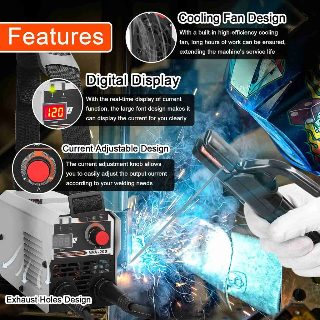 Poste à souder MMA portable numérique - Machine de soudage avec LED