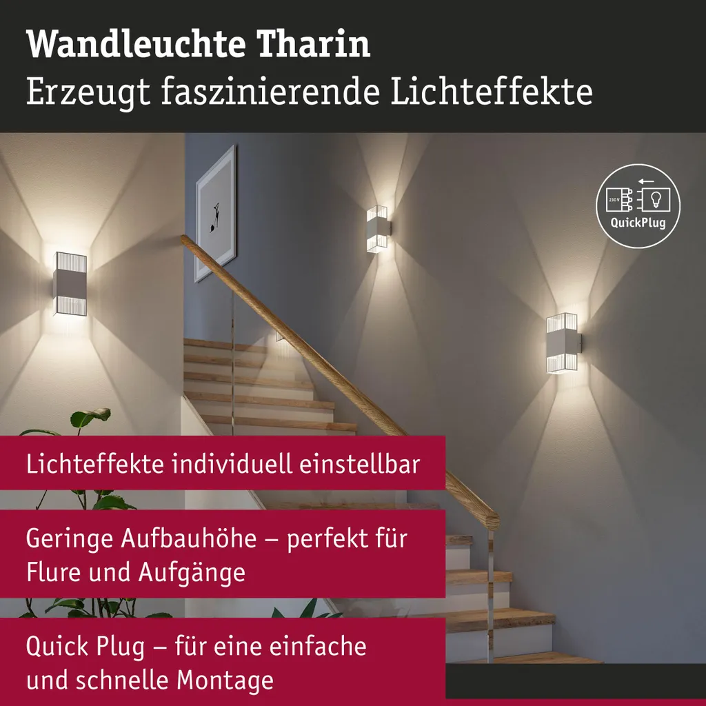 Applique murale LED Tharin Paulmann - Éclairage design bois et noir - 5