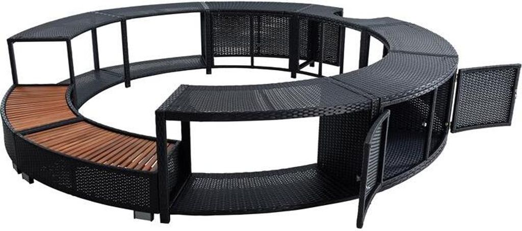 Whirlpool Umrandung Poolumrandung Poolverkleidung Rattan Produktbild 2