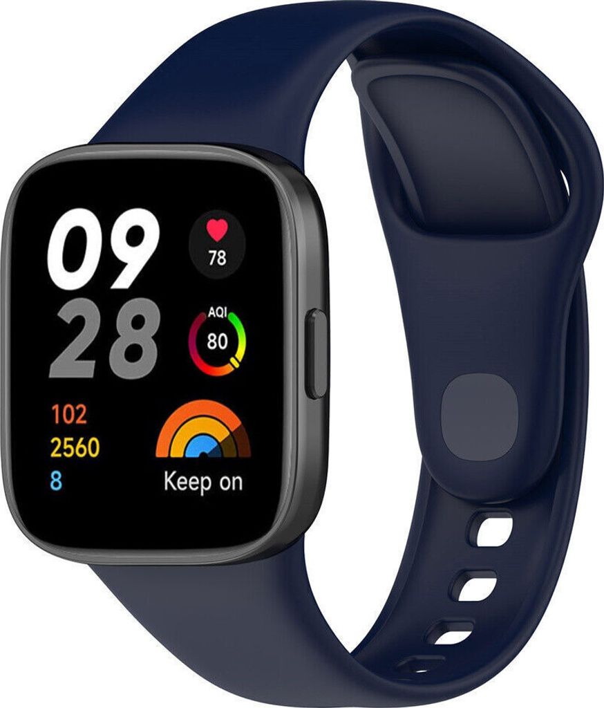 Strap-it Redmi Watch 3 Silikon Armband (Dunkelblau) Produktbild 