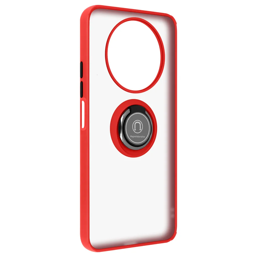 Custodia ibrida per cellulare con supporto ad anello Honor Magic4 Lite - Rosso - 2