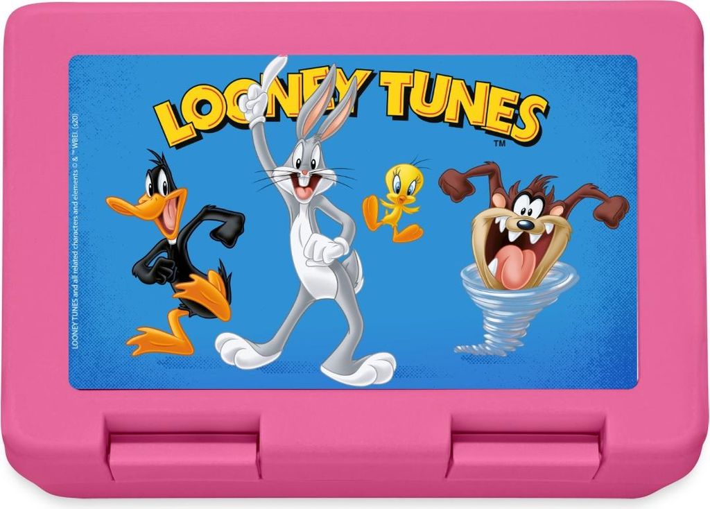 Spreadshirt Looney Tunes Bugs Bunny Mit Freunden Brotdose Lunchbox, One size, Pink