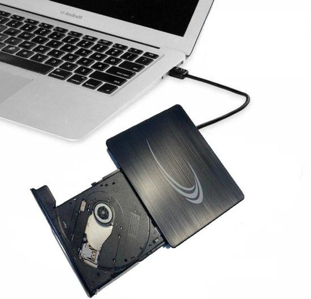 Lecteur DVD Externe USB 3.0 Haute Vitesse pour Windows 11 Design Noir