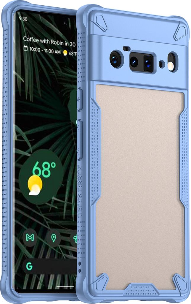 Schutzhülle für Google Pixel 6 Pro, transluzente matte Rückseite, TPU Bumper Case Blau