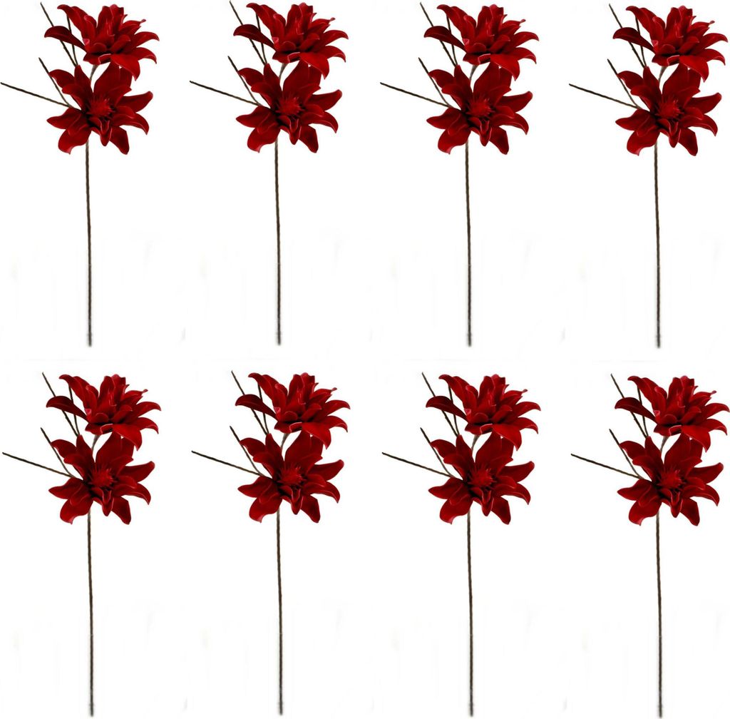 Kunstblume 100cm Magnolie rund in rot 8 Stück