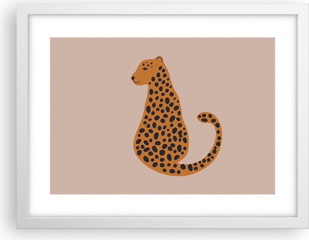 Gerahmtes Poster - Weißer Rahmen - Panther Grafik Leopard - Produktbild 