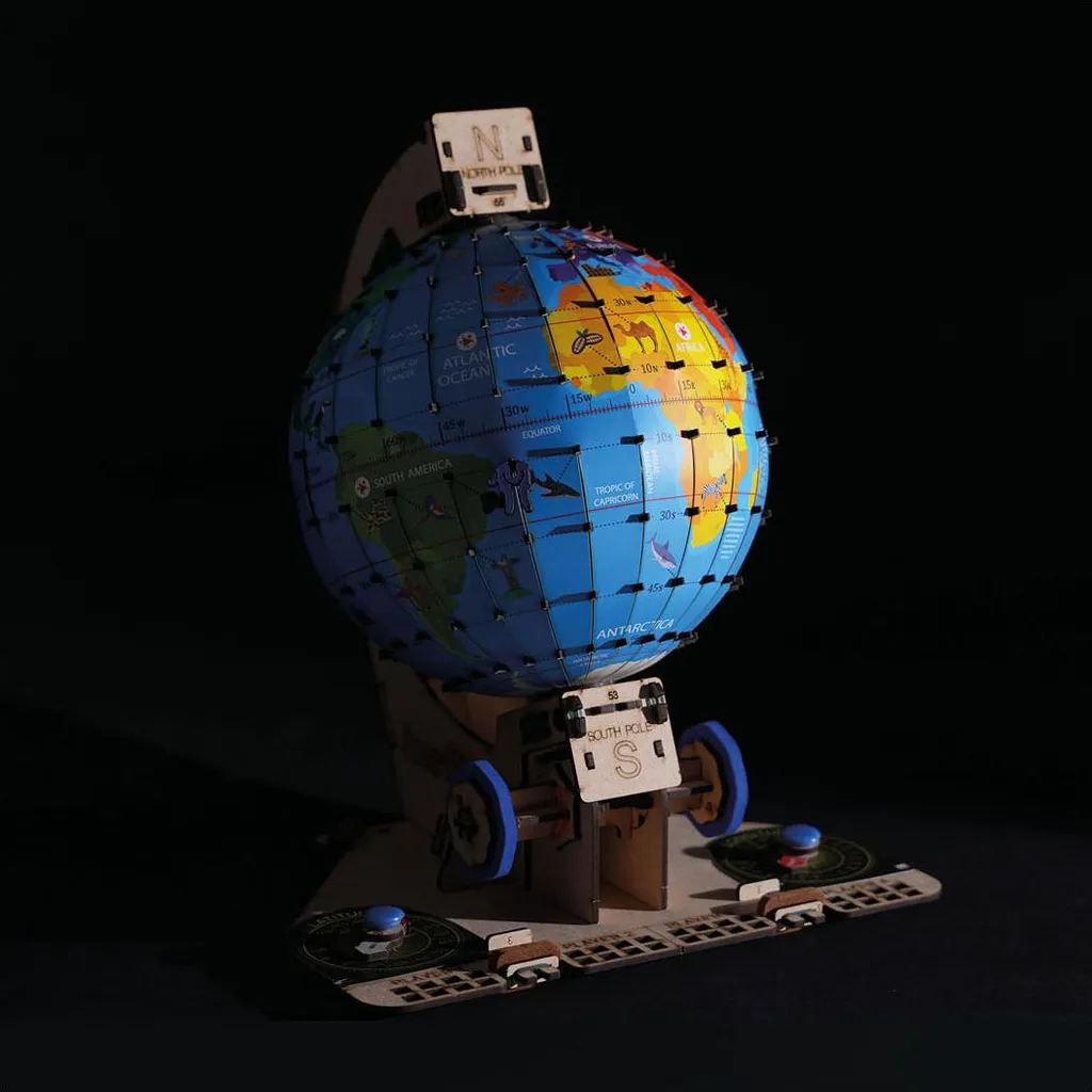 Maquette éducative Globe Terrestre Smartivity en bois écologique - 5