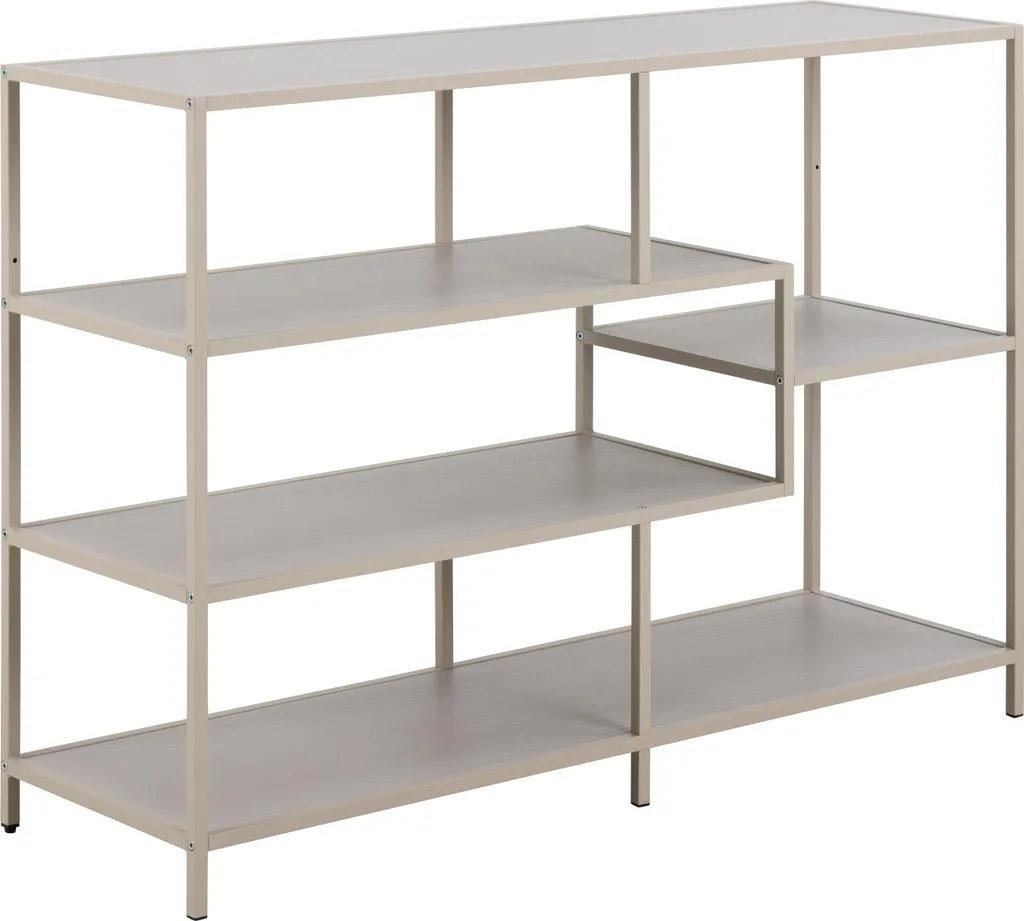 Seaford bibliothèque 4 étagères gris décor chêne sauvage 114x77cm