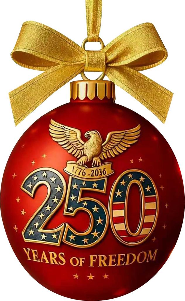 Weihnachtsbaumschmuck zum 250. Jahrestag der Vereinigten Staaten, Acryl-Weihnachtskugel zum 250. Jahrestag, patriotischer Weihnachtsbaumschmuck zum...
