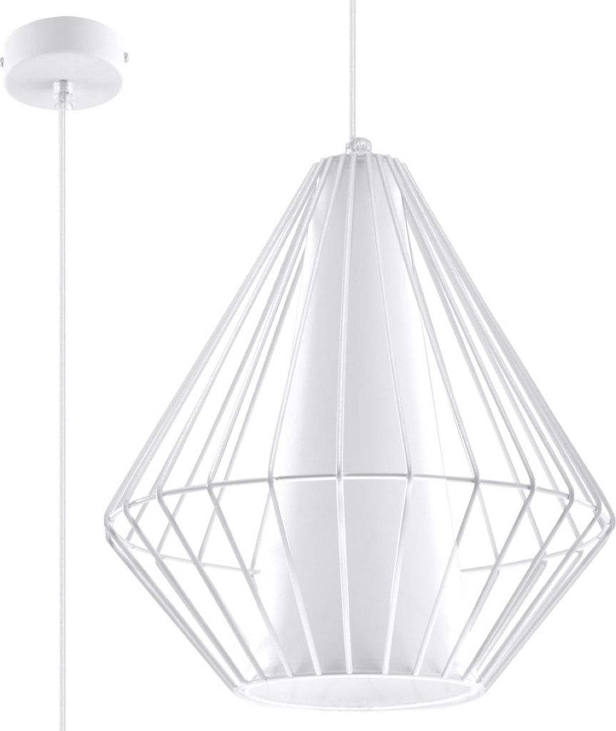 Hängeleuchte DEMI weiß 1xE27 15W Stahl/PVC 130x28x28cm Sollux Lighting