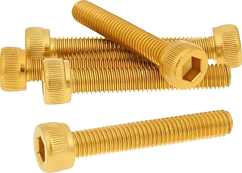 Schraubensatz 6 Stück Innensechskant Alu gold - M5x30