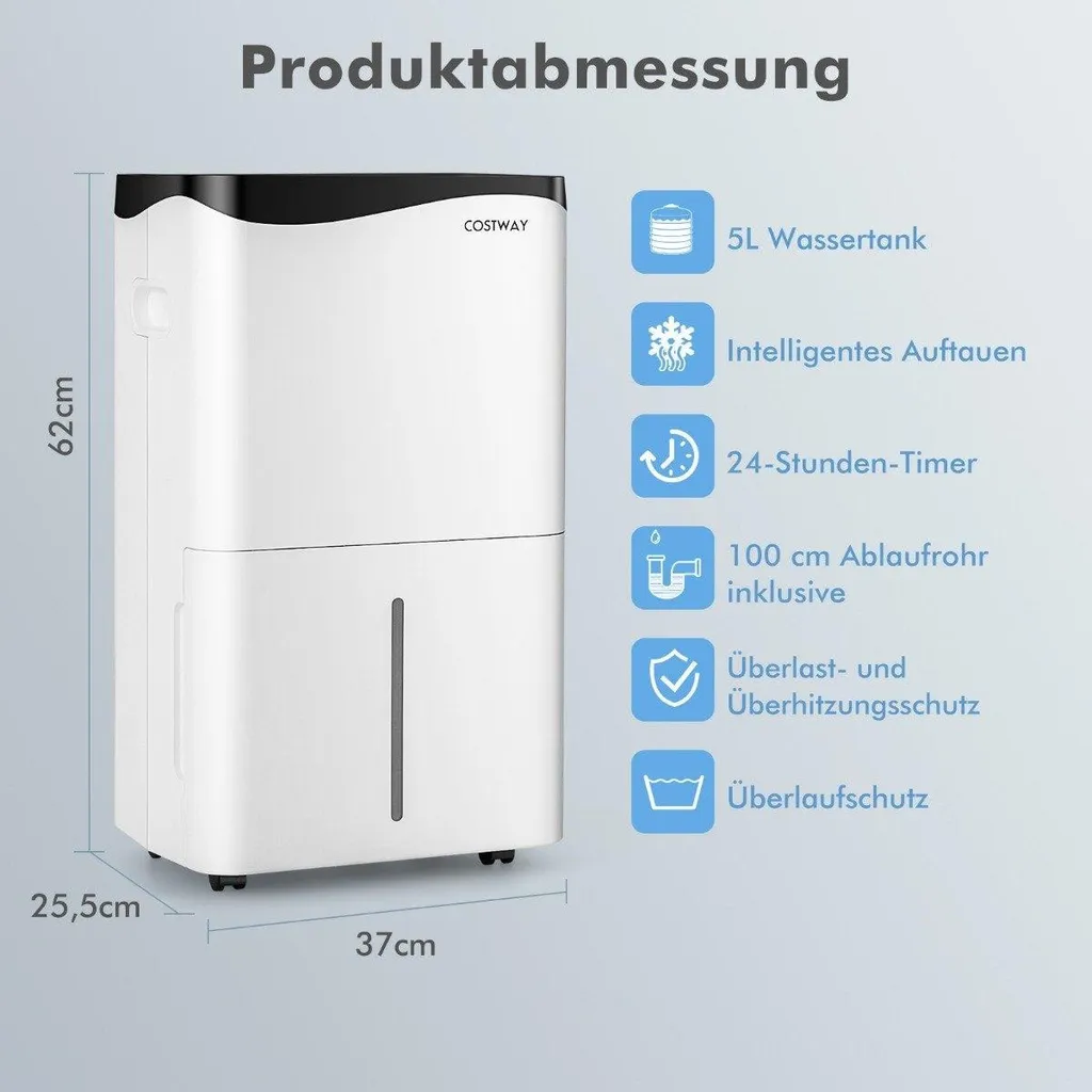 Déshumidificateur électrique puissant 25L avec réservoir haute capacité
