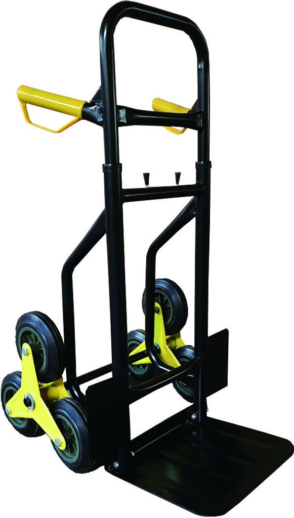 ANDIARBEIT klappbarer Treppensteiger Sackkarre, 150kg Tragkraft, Sternräder, höhenverstellbar, ergonomische Griffe - ideal für Umzüge schwarz...