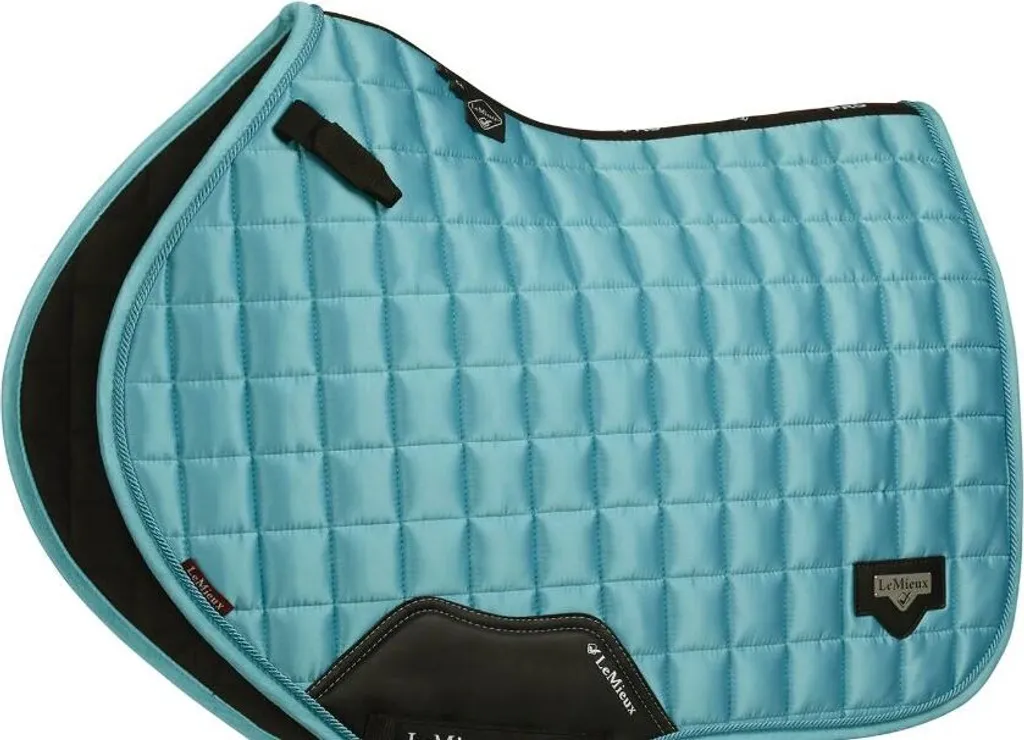 Tapis de Selle Satin Azure LeMieux Loire CC Square avec Doublure Bambou