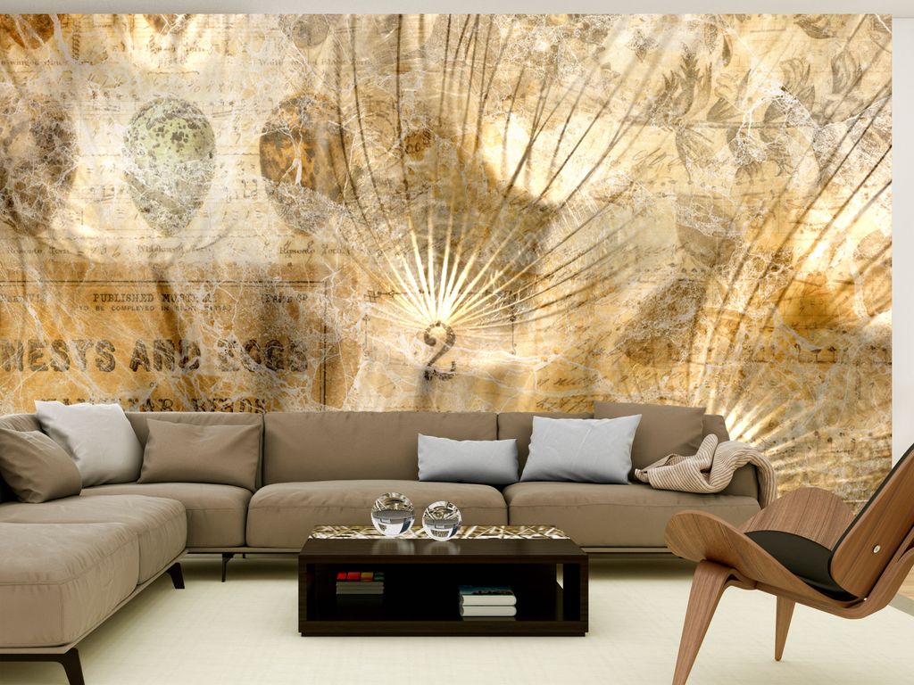 Vlies Fototapete Abstrakt 350x256 cm Tapeten Wandtapete XXL Pusteblume Aufschrift Retro Vintage b-C-0881-a-a