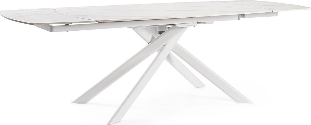 Tisch Joakim 160-240 x 90 x 75 cm Stahl Weiß