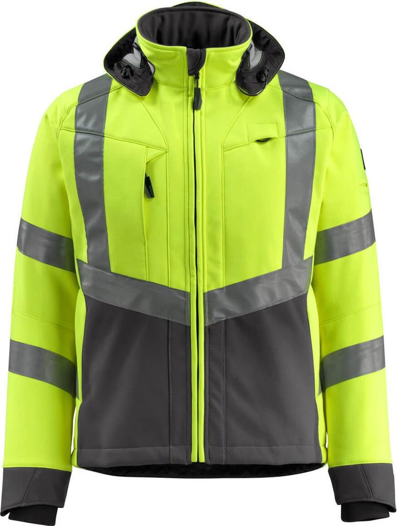 MASCOT Blackpool Soft Shell Jacke Größe L, hi-vis gelb/dunkelanthrazit | Packung (1 Stück)