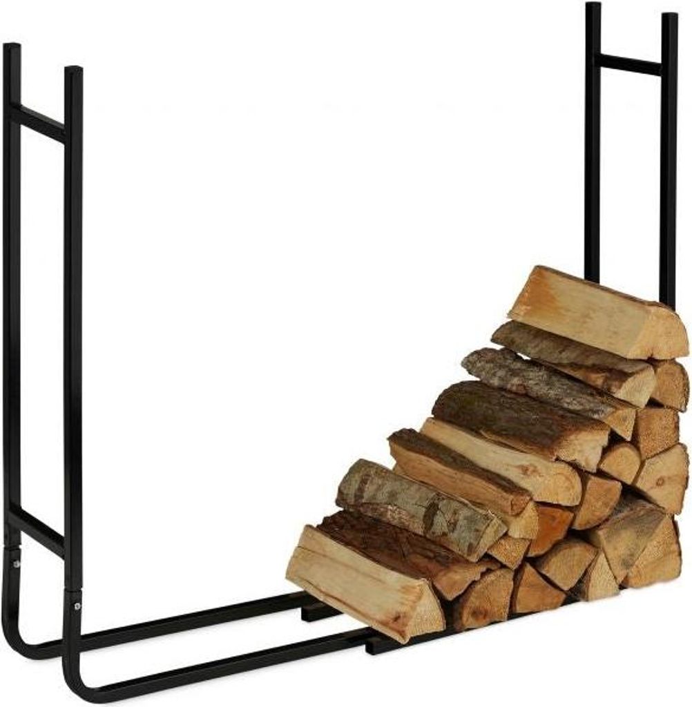 Brennholzregal aus Stahl, Länge 80 cm, Breite 22,5 cm, Höhe 8 cm