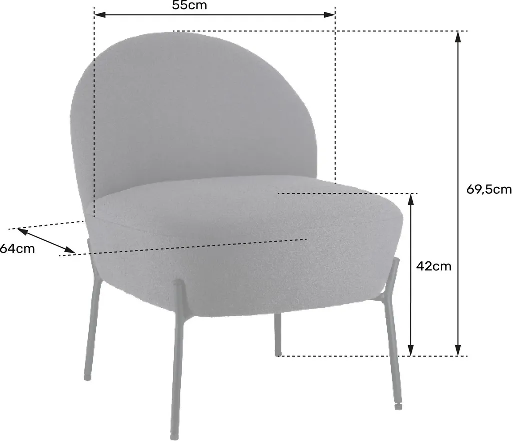 Fauteuil bouclette Helmi écru - Solution confort pour petit salon chic