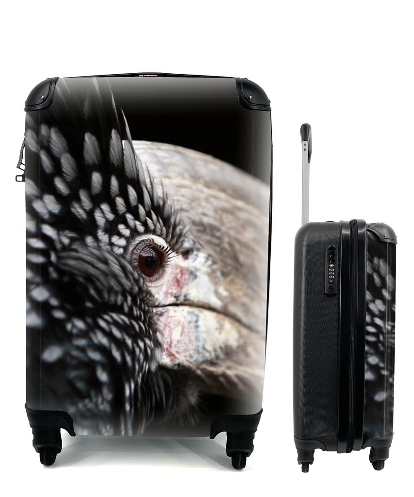 MuchoWow Koffer Handgepäck Trolley Rollkoffer Kleine Reisekoffer mit 4 Rollen - Vogel - Schnabel - Federn - Cabin Size < 55x40x23 cm & 55x40x20 ...