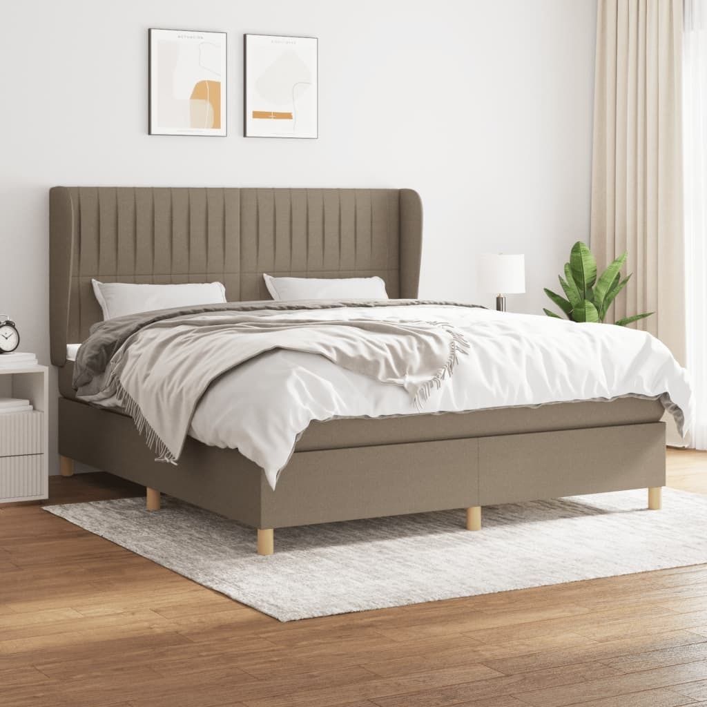 Maison Exclusive - Boxspringbett mit Matratze Taupe 180x200 cm Stoff
