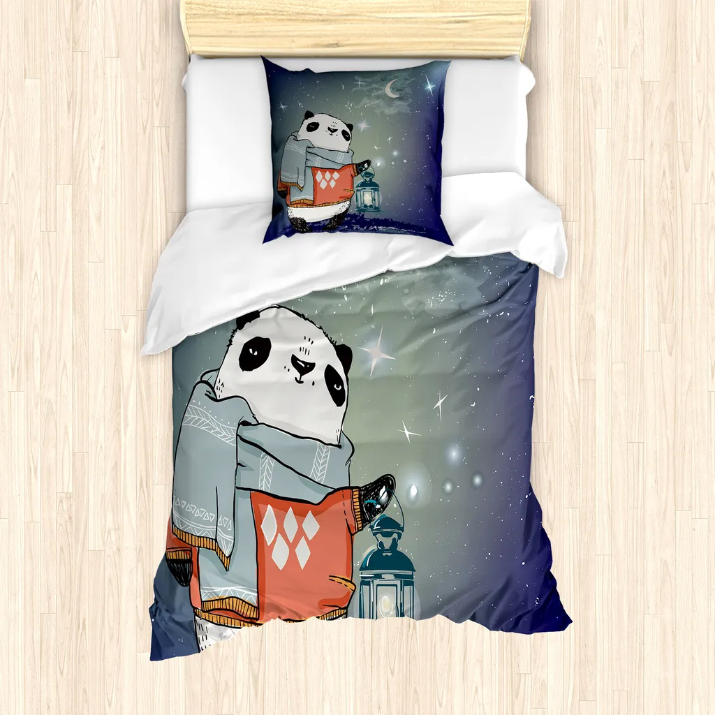 Set Letto Singolo ABAKUHAUS Panda Bear 135x200 Microfibra Premium