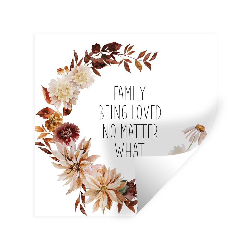 MuchoWow Wandtattoo Wandsticker Wandaufkleber Die Familie wird geliebt, egal was passiert - Zitate - Sprichwörter 80x80 cm Selbstklebend und Rep...