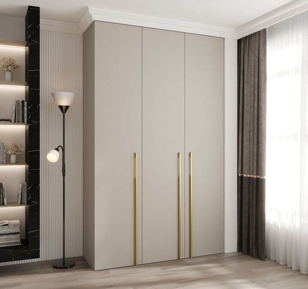 Kleiderschrank mit Regalen 150/50 LORENA 3 - Kaschmir / Gold