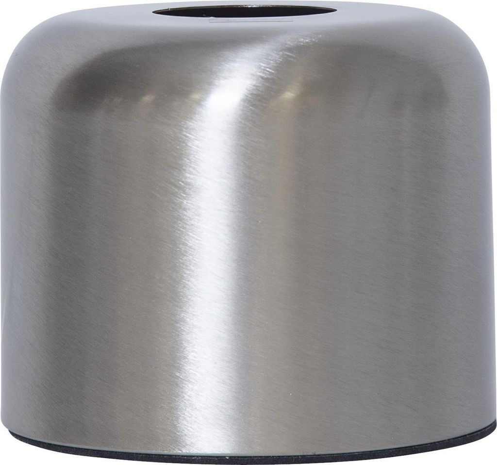 E27 Lampenbasis ,Glans', gebürstetes Metall, silber, H 10cm, Ø 12cm