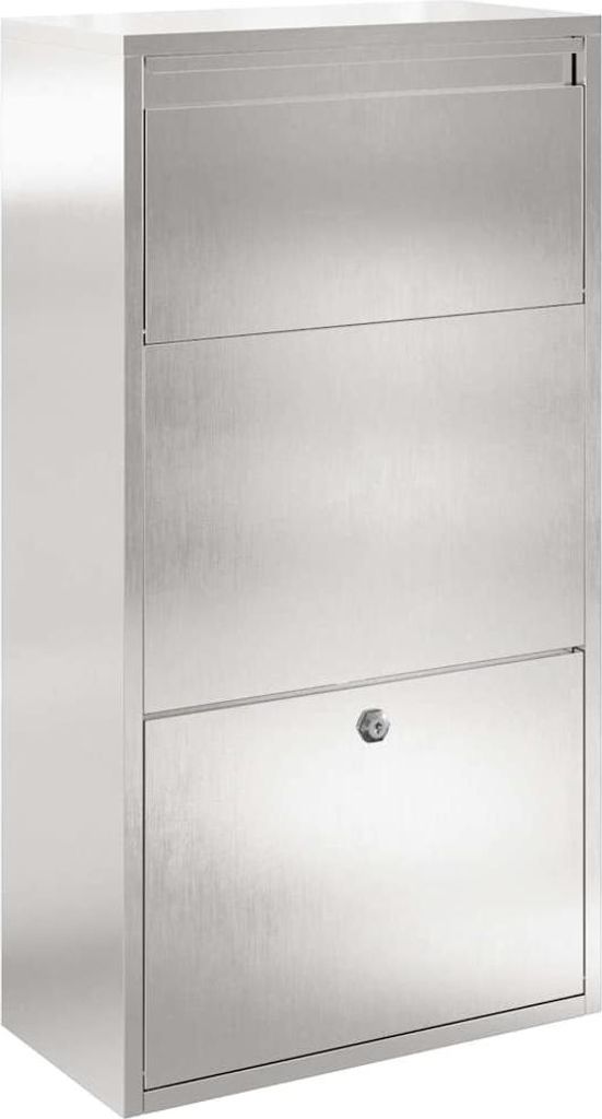 vidaXL Paketdrop-Box mit Speicher Silber 44 x 22 x 82 cm Produktbild 