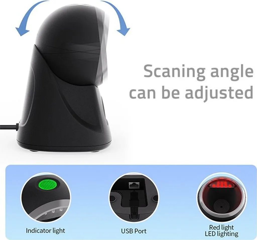 Scanner de Code-Barres Fixe 2D et QR Code Qoltec pour Comptoir de Vente - 7
